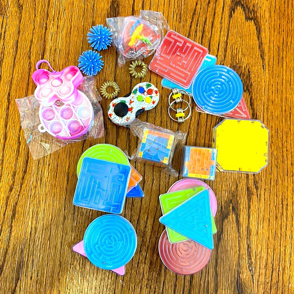 Assorted mix of party favors. Kids party